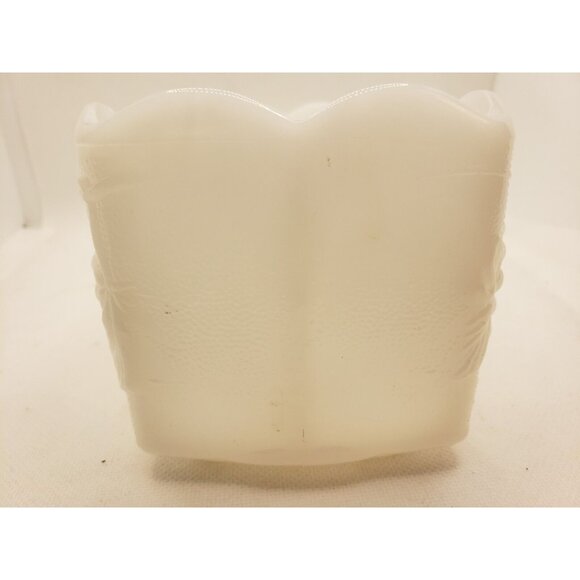 Anchor Hocking Milk Glass Loaf 8" x 3" Fire King Ware Planter Grape Vine White - Picture 3 of 9